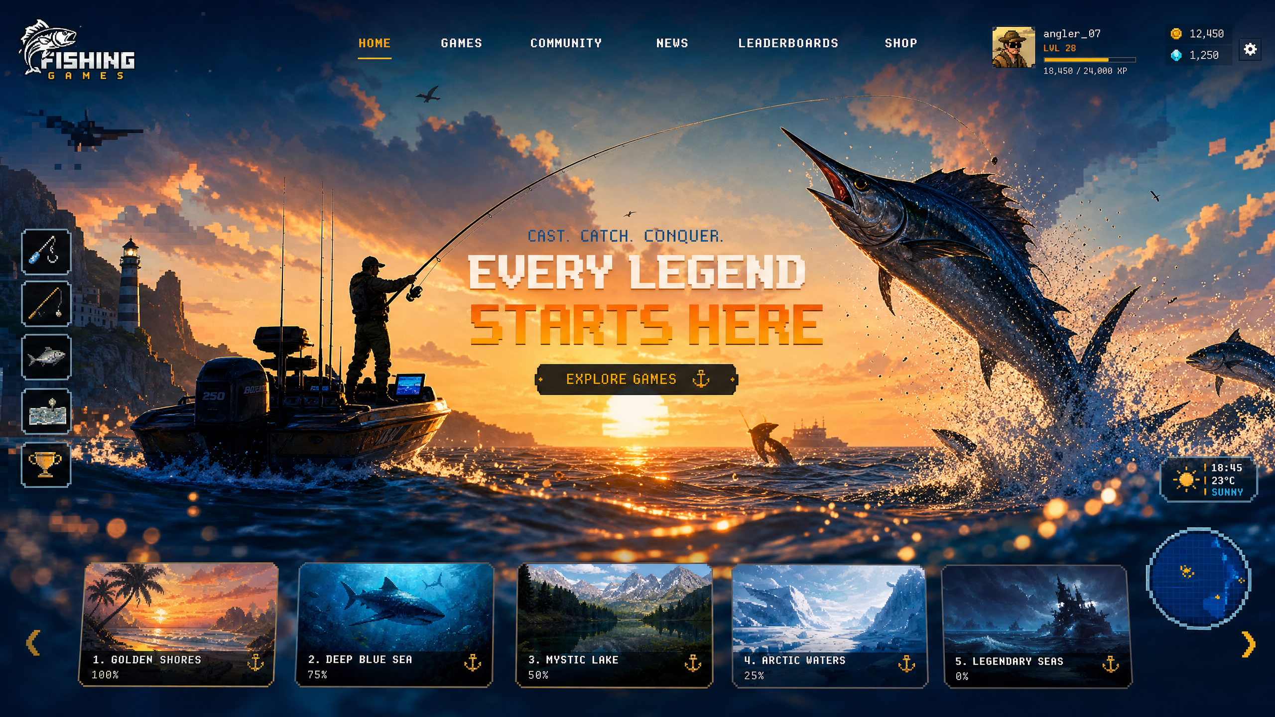 OceanBite team fishing at sunset